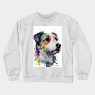 Watercolor Jack Russell Terrier with Rainbow Colors Crewneck Sweatshirt